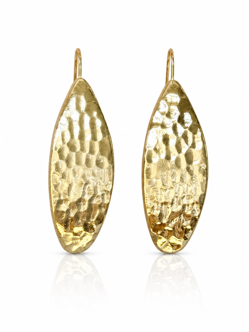 Gold Hammered Teardrop Earrings